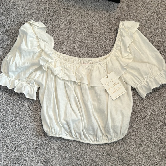 Show me your mumu Jessie Top in white Linen - Picture 5 of 6